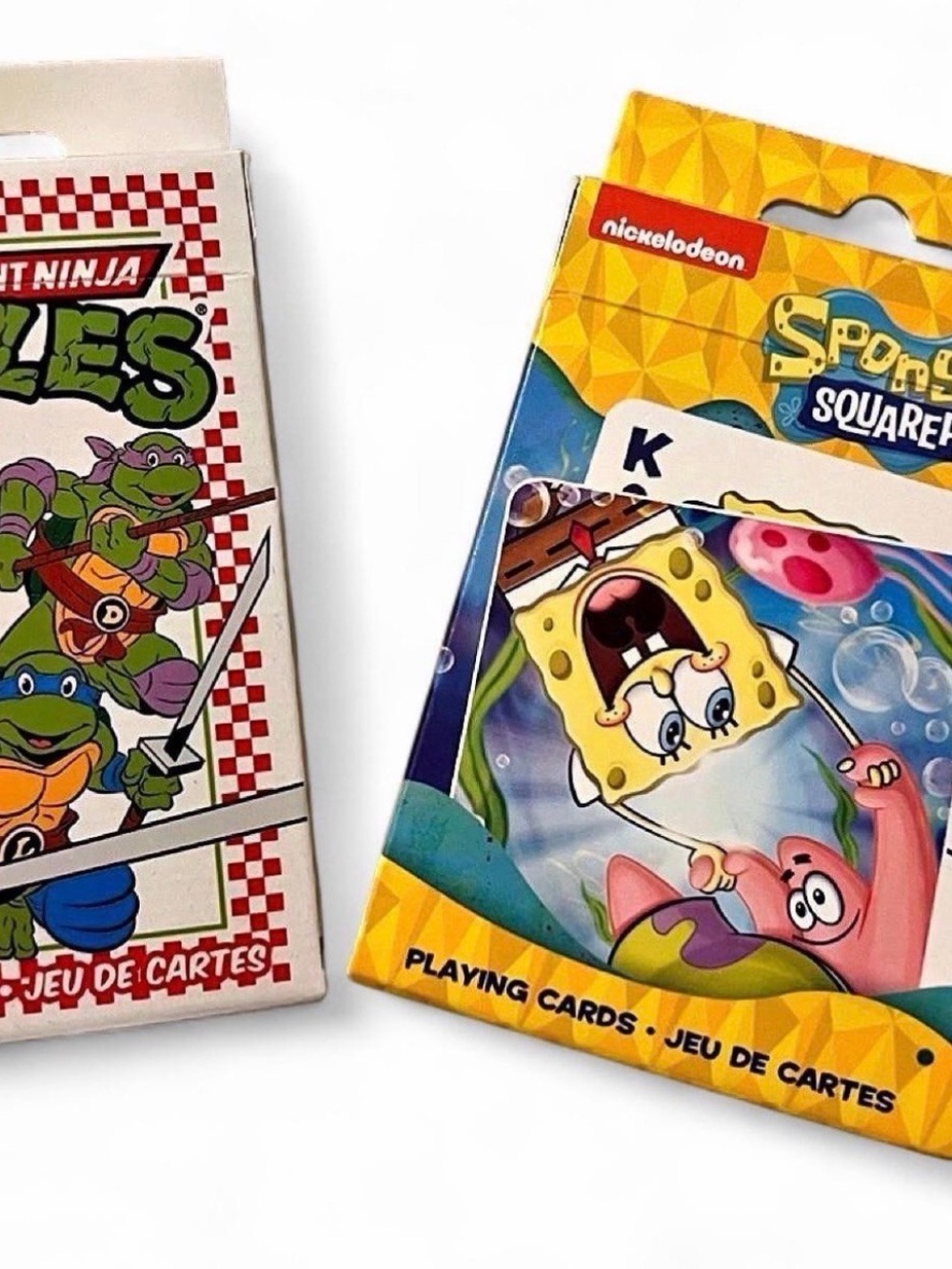 2 Decks of Nickelodeon Playing Cards - SpongeBob and TMNT